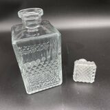 Vintage, whisky decanter, bottle, pitcher, cap, diamond decoration, spikes, 1960s, 1970s, Glass