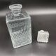 Vintage, whisky decanter, bottle, pitcher, cap, diamond decoration, spikes, 1960s, 1970s, Glass