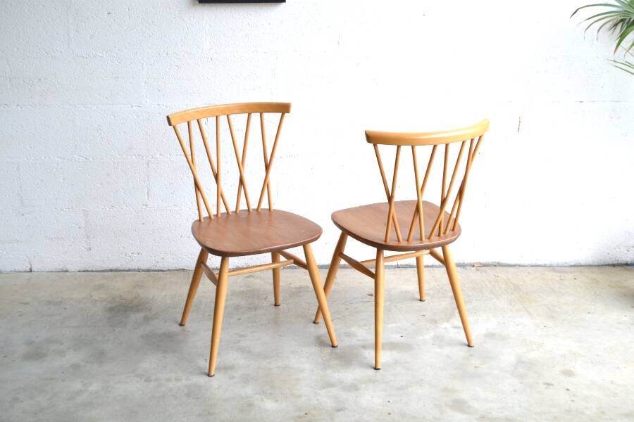 Series of four “candlestick” chairs by Lucian Ercolani