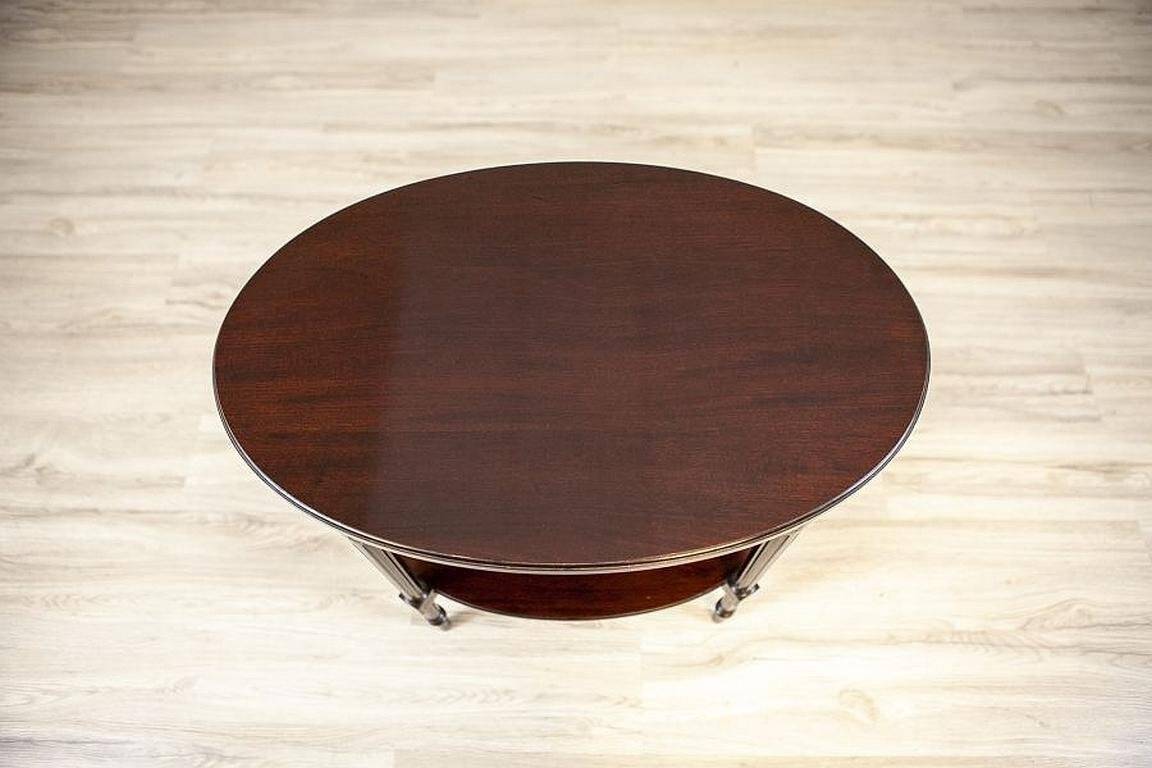 Early 20th Century English Walnut Oval Coffee Table, 1950s