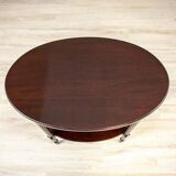 Early 20th Century English Walnut Oval Coffee Table, 1950s