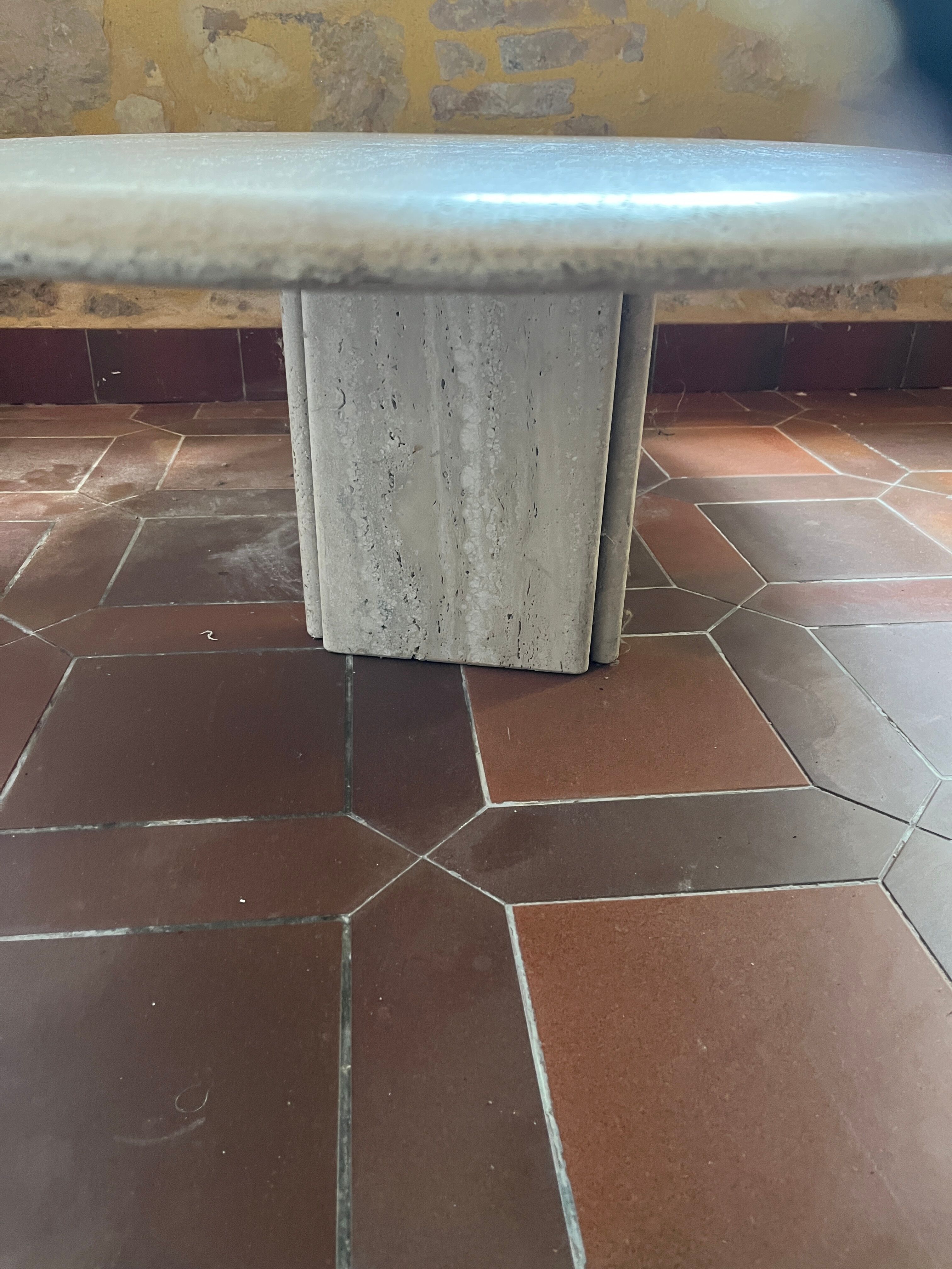Travertine coffee table