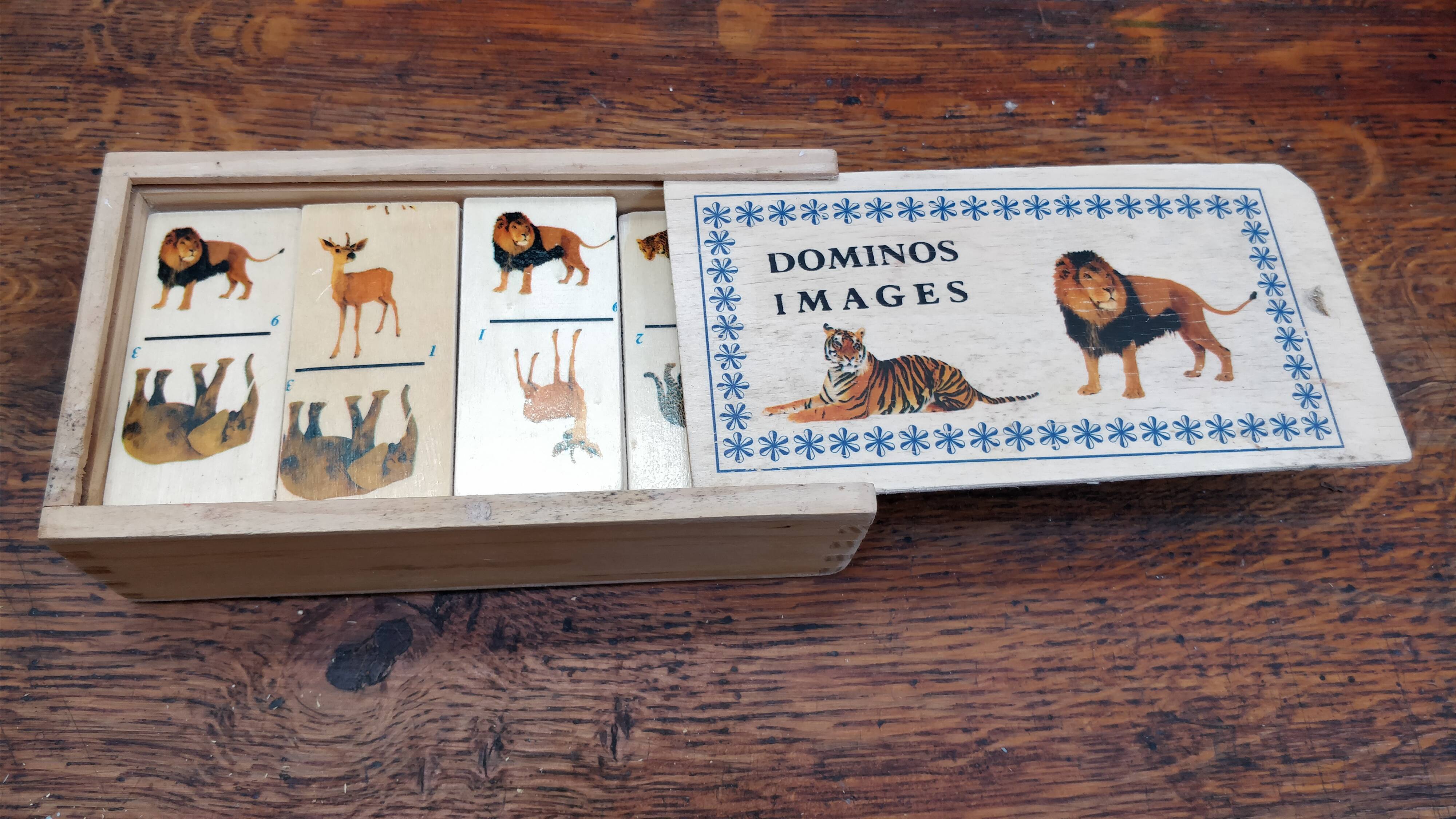 Wooden animal dominoes