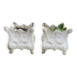 Pair of cast iron planters. Alfred Corneau Charleville around 1900