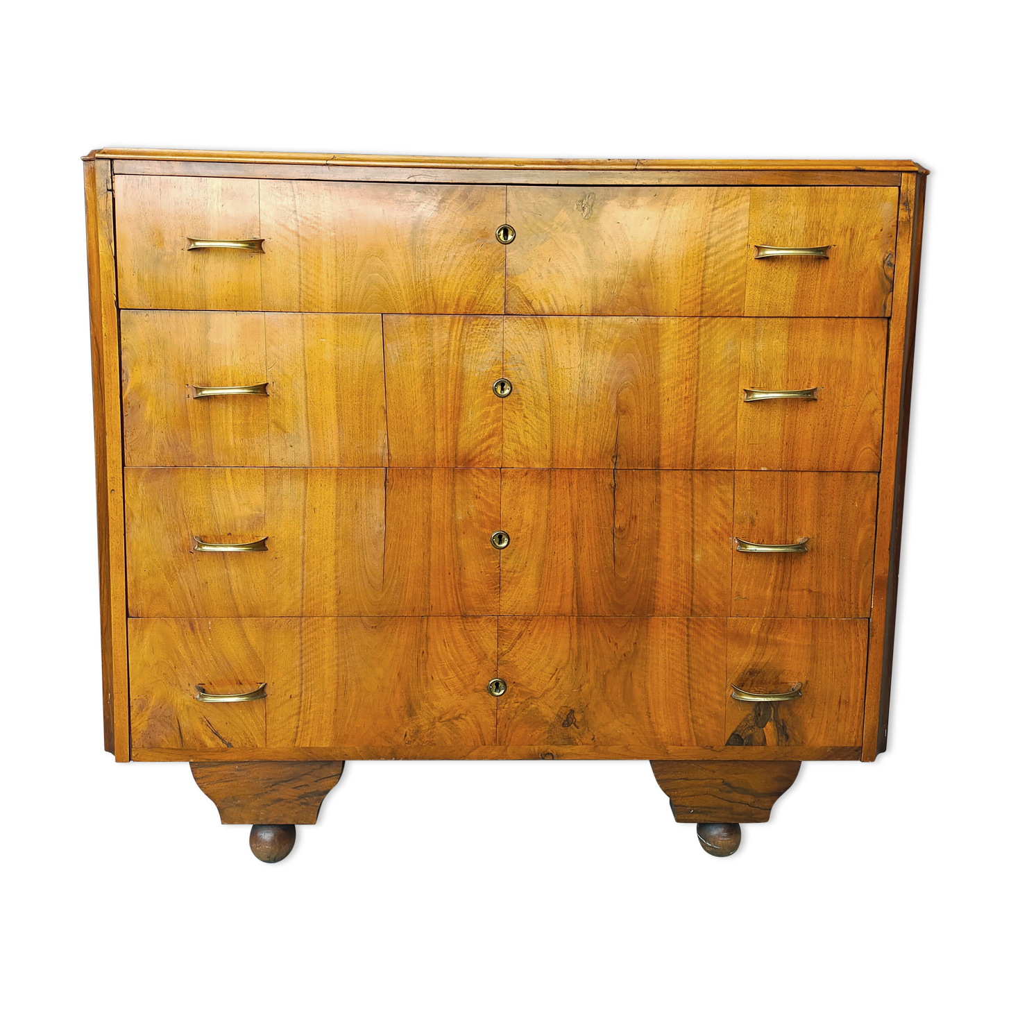 Art Deco walnut chest of drawers