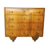 Art Deco walnut chest of drawers