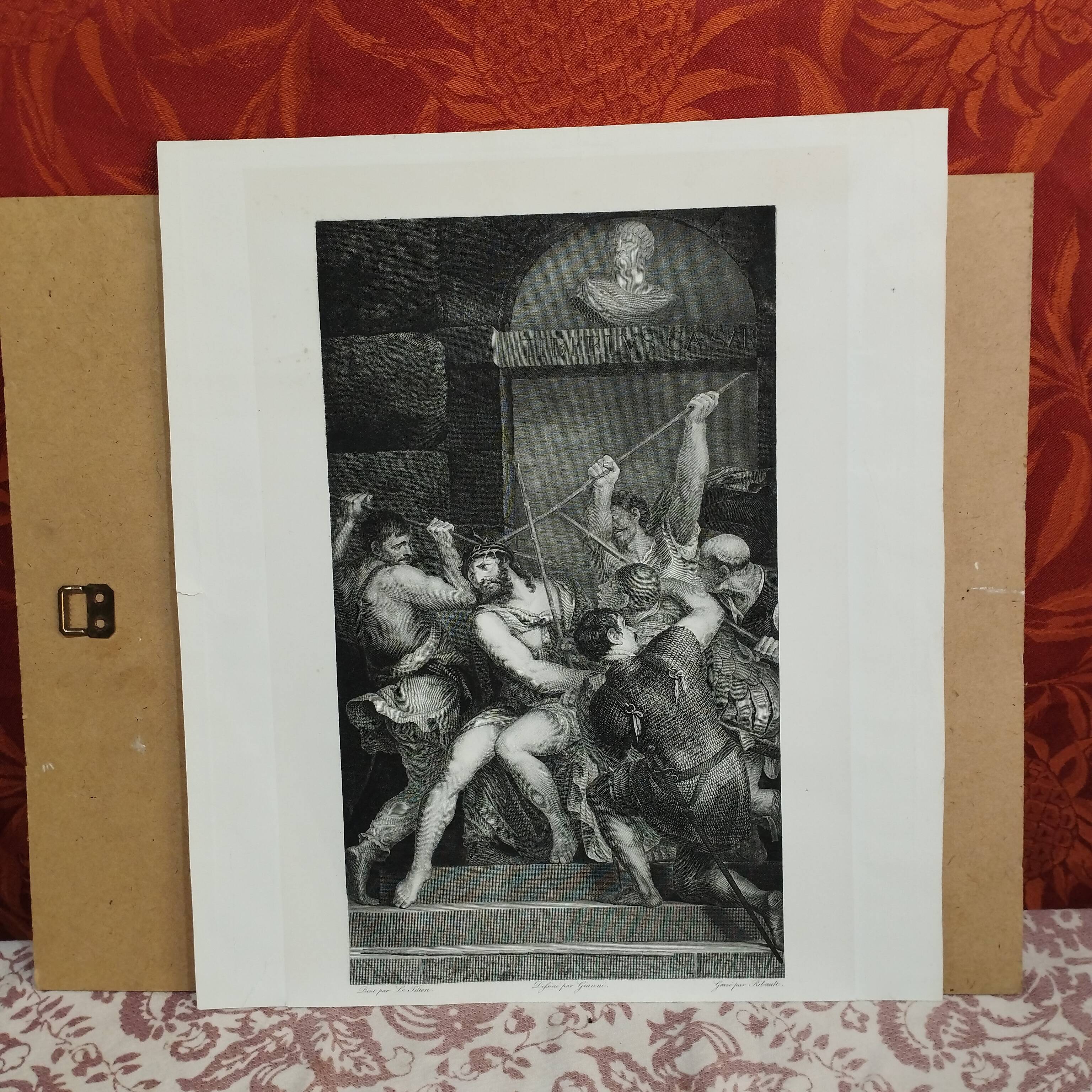 Antique print by Ribault, painted by Titian - drawn by Gianni