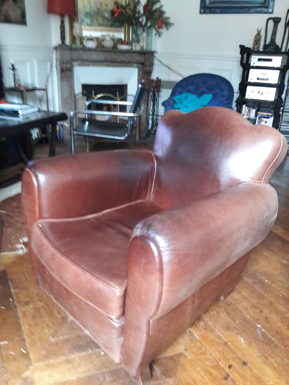 Art deco leather club Chair