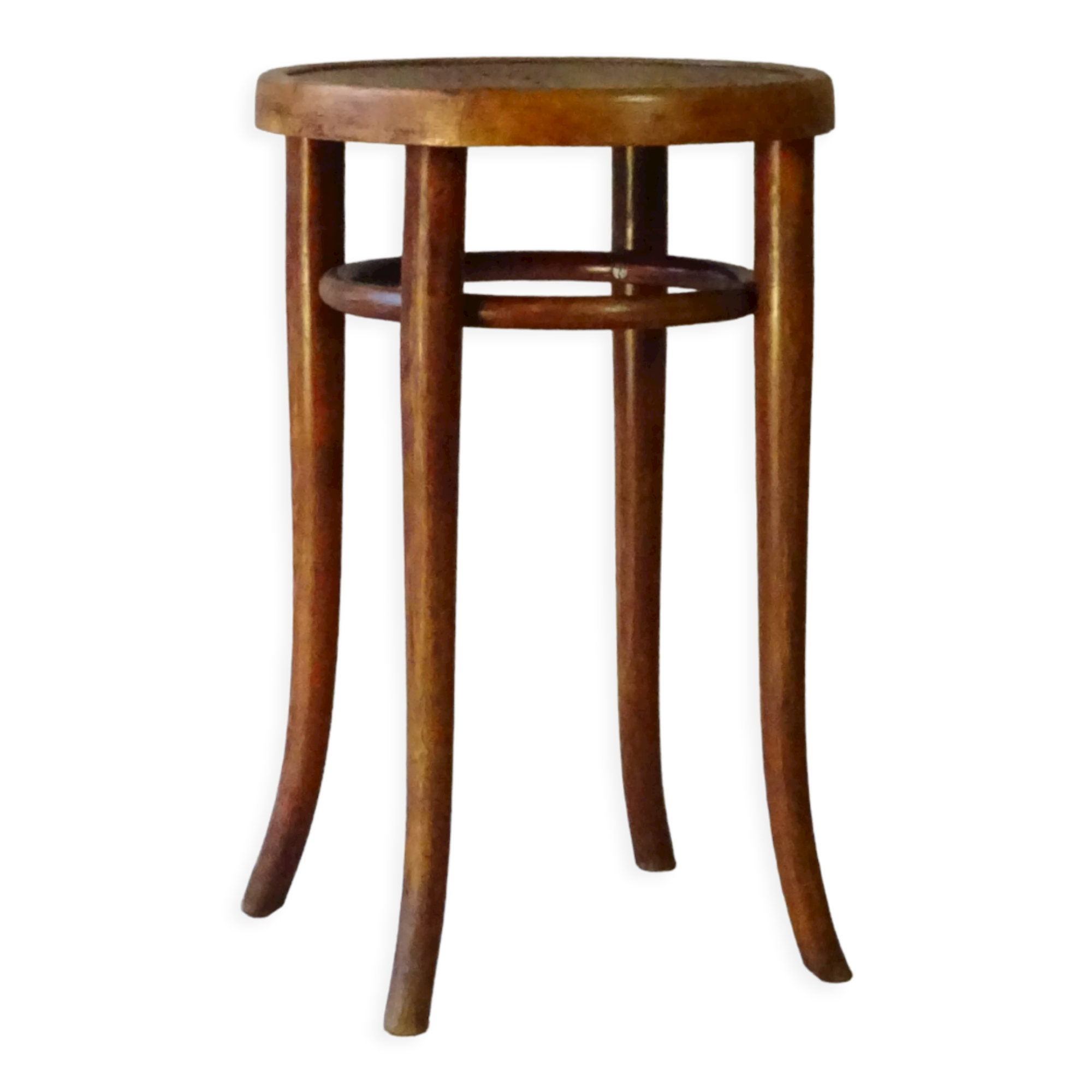 Piano stool by Thonet 1910, wooden seat Height 56cm