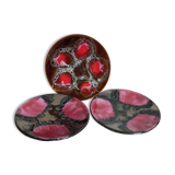 Three ceramic dessert plates from Vallauris 50s