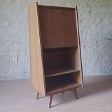 Vintage secretary 1960s inclined design light wood compass feet