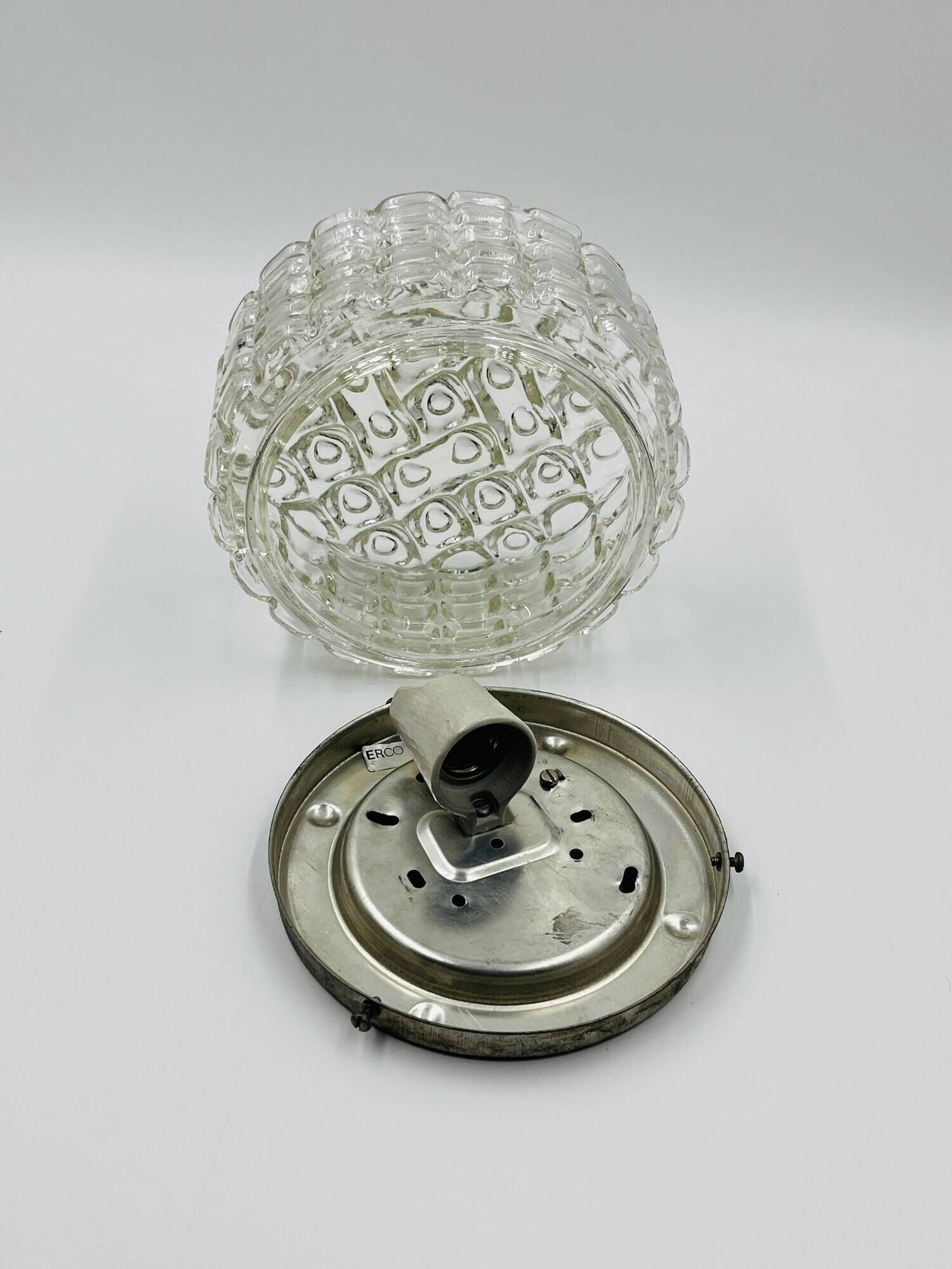 Moulded glass ceiling light Erco