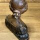 old plaster bust, young art deco woman, patina, signed Gustave Van Vaerenbergh