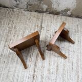 Pair of modernist constructivist wall-mounted bedside tables