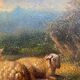 HSP painting "Pastoral with lambs" by Petrus Marius Brouwer (1819/1886)