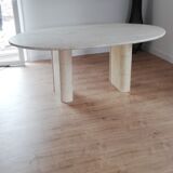 Table ovale vintage travertin
