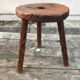 Old walking tabouret feet tripodes vintage wood