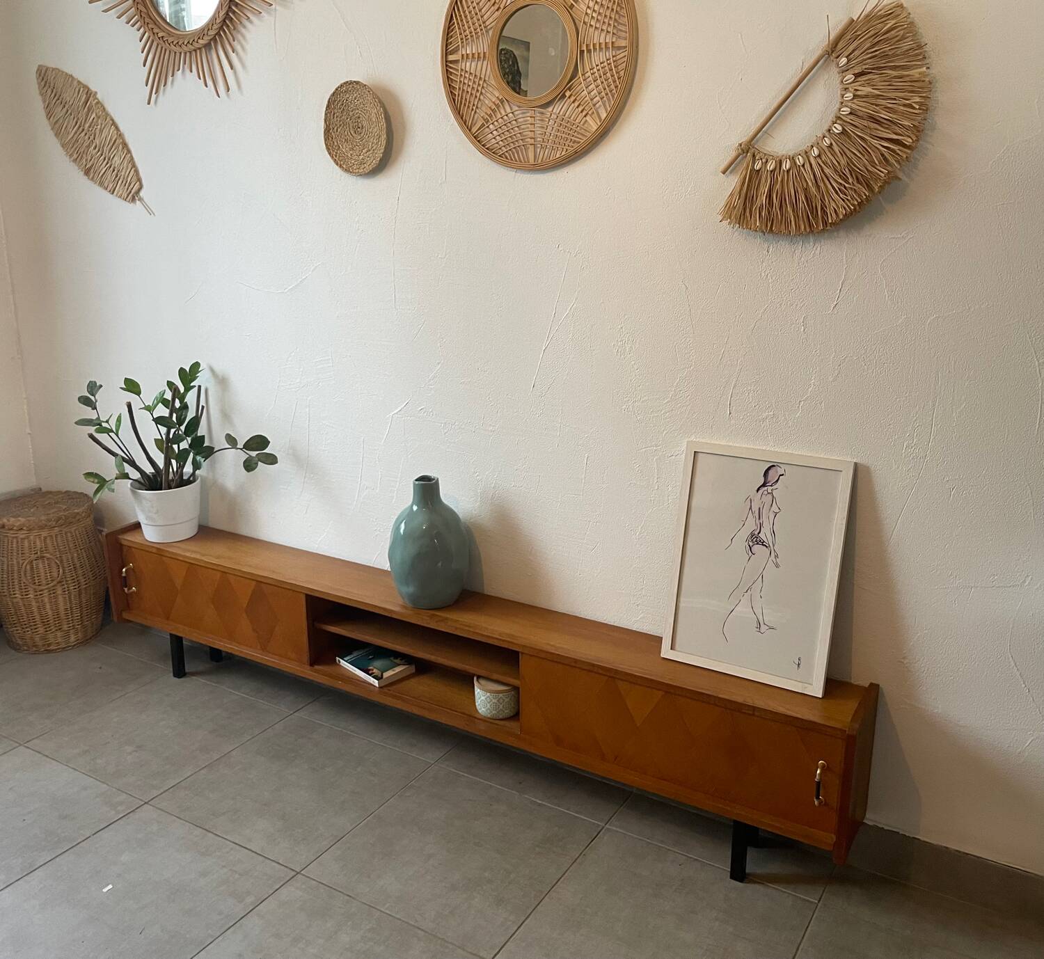 Vintage oak sideboard (shallow)