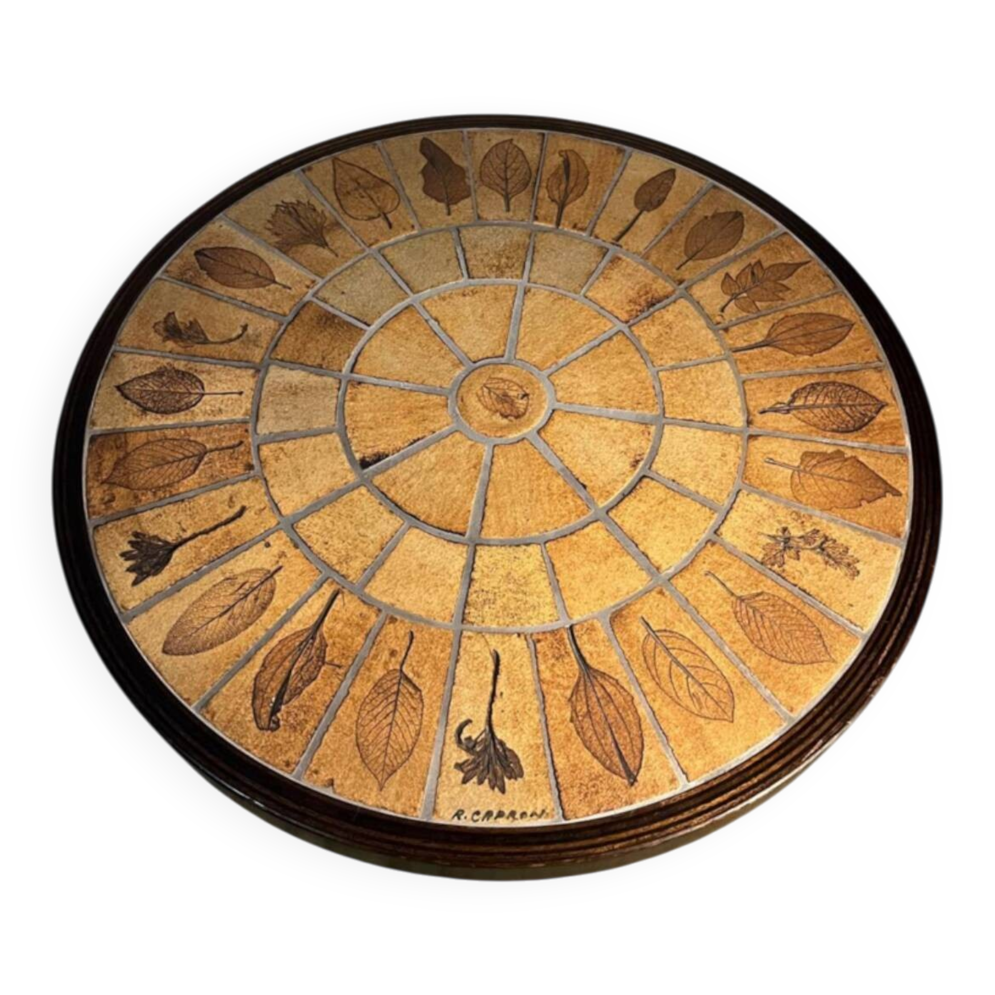 Roger Capron ceramic and wood side table/coffee table