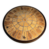 Roger Capron ceramic and wood side table/coffee table