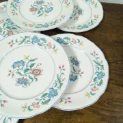 Set of 6 Large Flat Plates Villeroy & Boch "Delia" Vintage 26.5cm