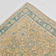 Sky Blue Hand Knotted Antique Vintage Persian Tabriz Rug, 293x407 Cm