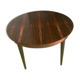 Table ronde scandinave en palissandre avec rallonge