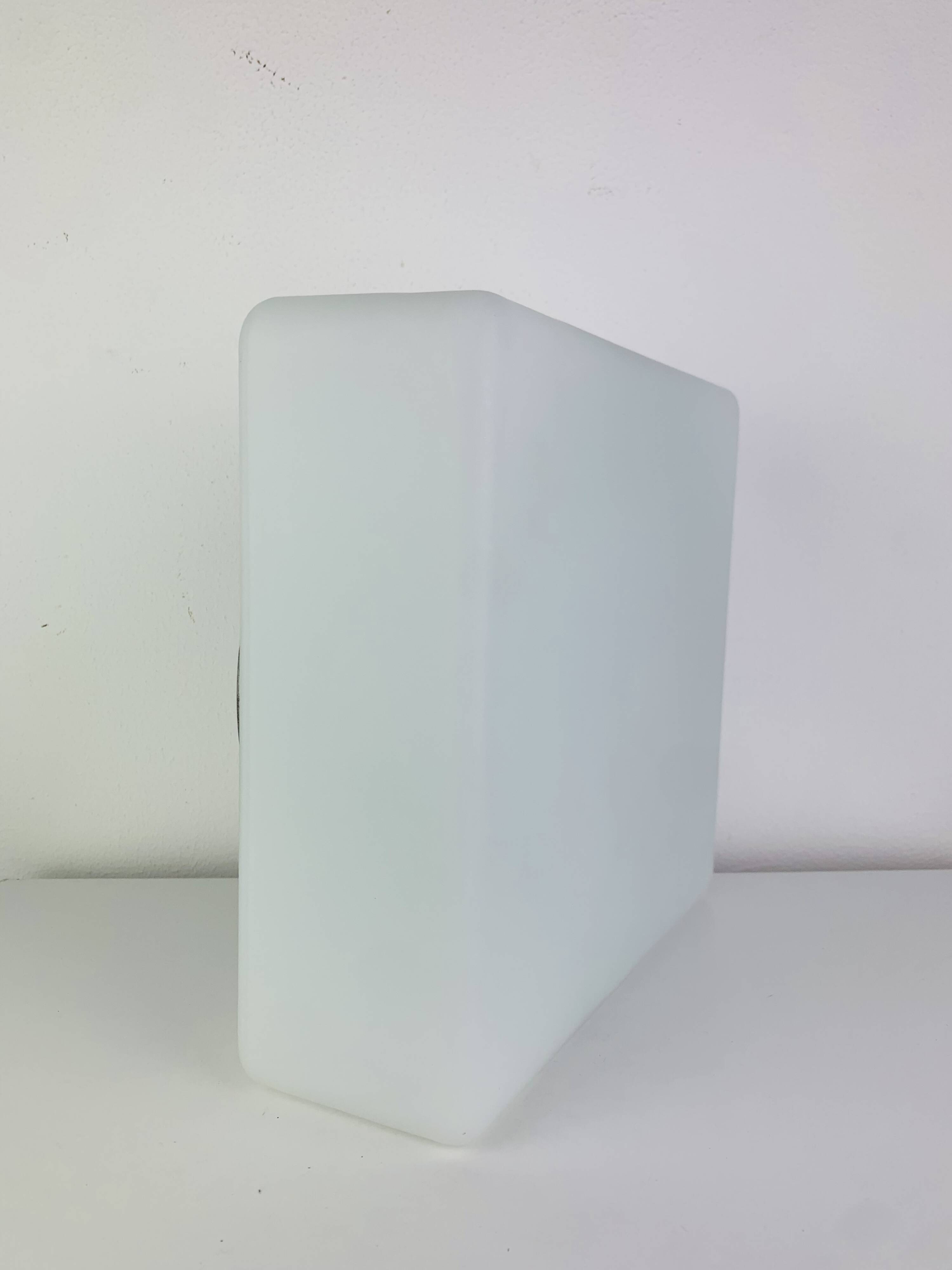 XL square opaline wall light, 1960s, vintage, ceiling light