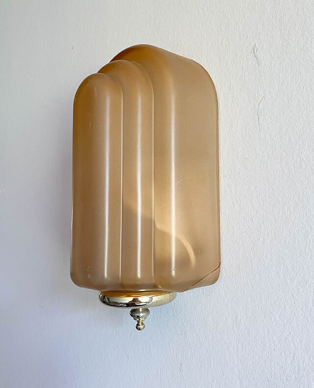 Pair of art deco style glass wall lamps