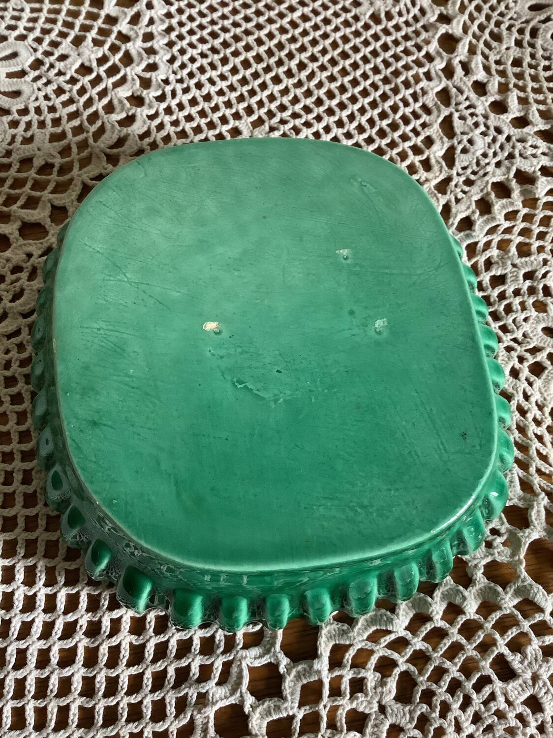 Green ceramic pocket tray