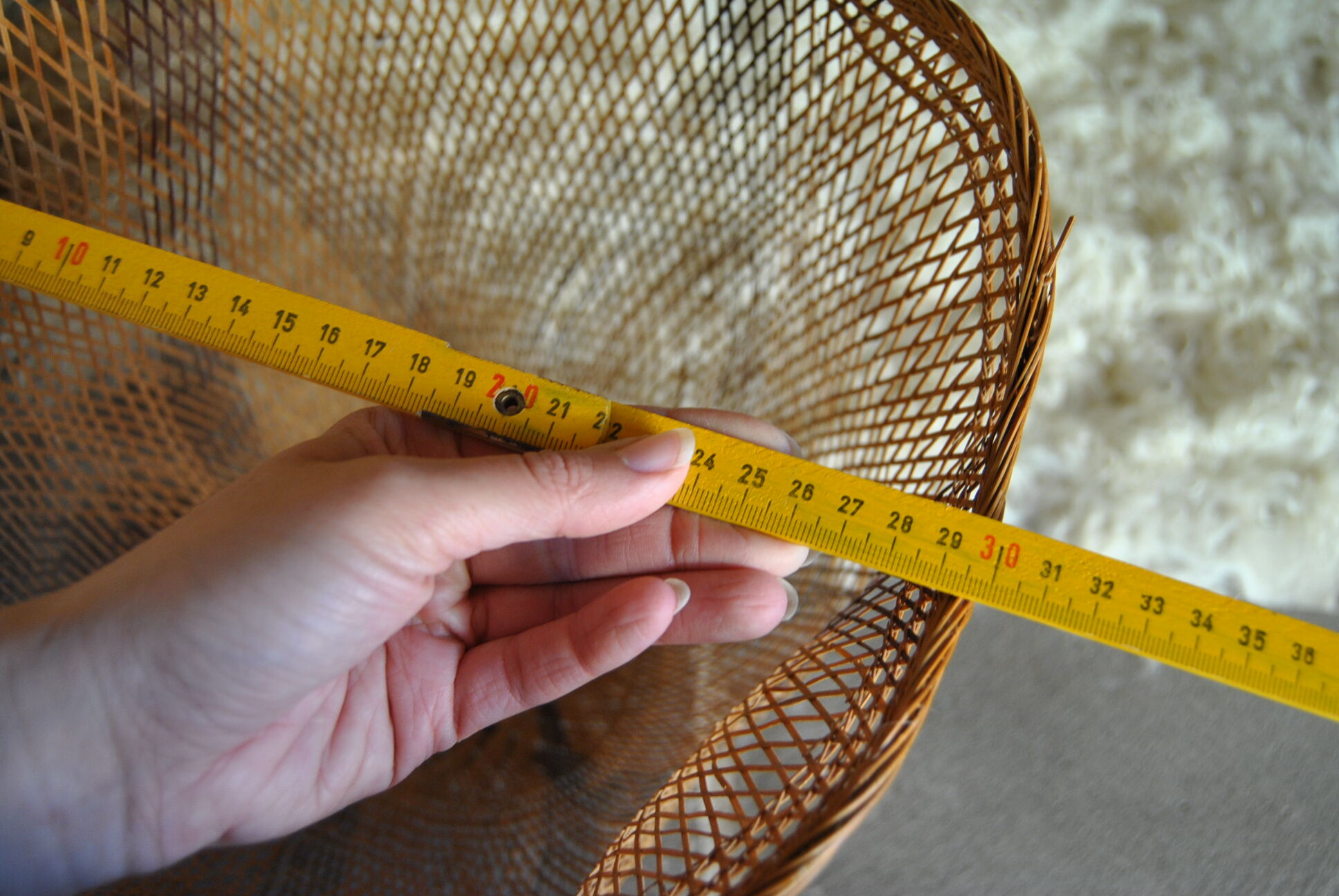 Braided raffia lampshade - Vintage authentic 70s