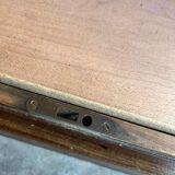 Vintage wooden compartment cabinet with rolling shutter
