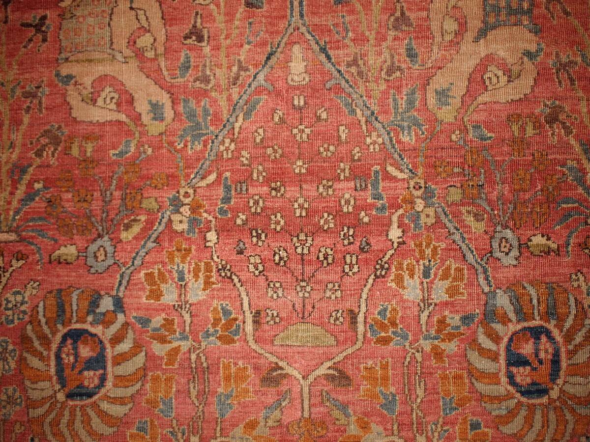 Handmade antique Indian Loristan rug 176cm x 268cm 1880s - 1B143