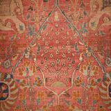 Handmade antique Indian Loristan rug 176cm x 268cm 1880s - 1B143