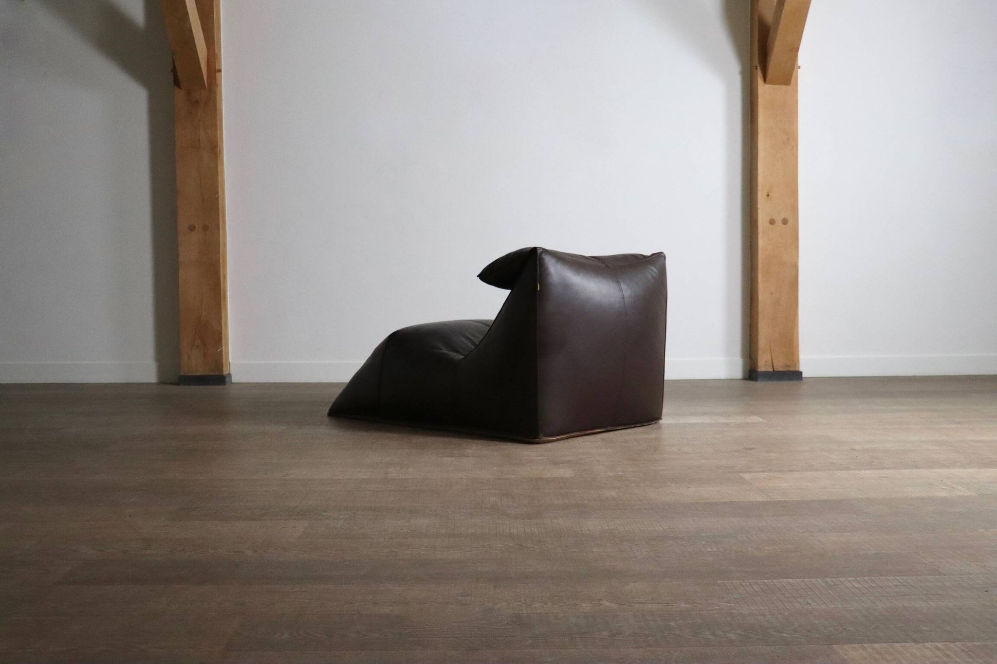 Le bambole chaise longue in brown leather By Mario Bellini for B&B Italia,