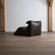 Le bambole chaise longue in brown leather By Mario Bellini for B&B Italia,