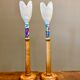 Pair of lamps glass paste Scandinavian design 1950.