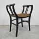 Pair of Gondola stools from the Secession movement in black lacquer, 1910s.