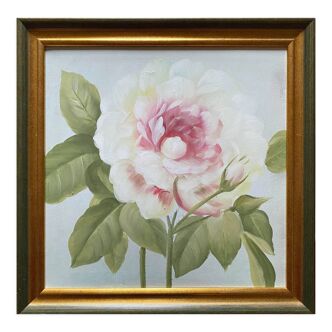 HST table "Rose in bloom and buds" with frame