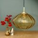 Suspension globe vintage XL en verre ambré