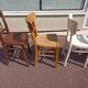 Set of 18 mismatched wooden bistro chairs - vintage