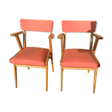 Paire de fauteuils sièges vintages rouge