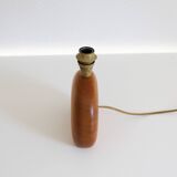 Small carved wooden floor lamp with oval shade