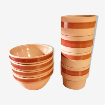 4 bowls and 4 cups Gien sandstone