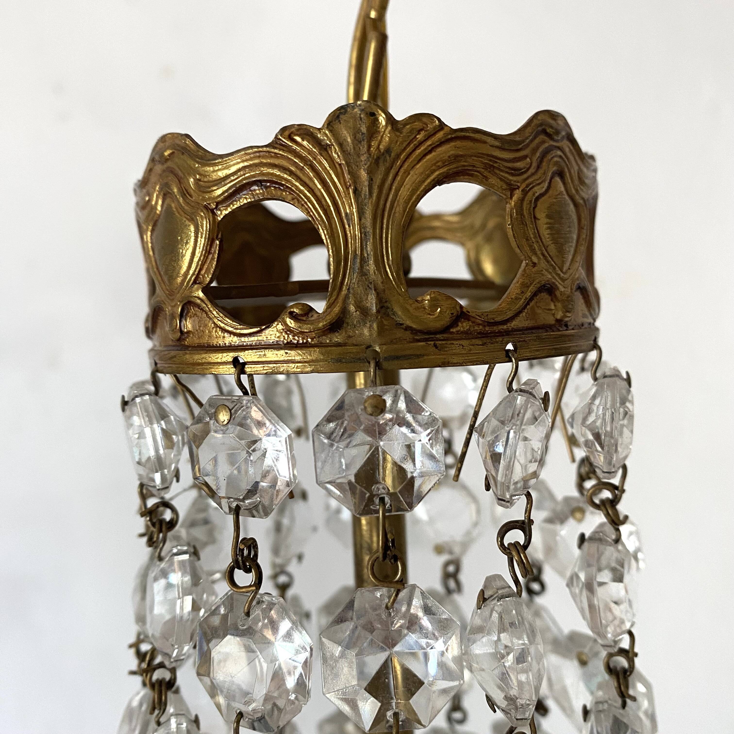 Lustre à pampilles montgolfière style empire