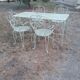 Garden furniture in green wrought iron
