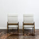 Pair of white boucle gfm 64 high back armchairs by edmund homa, 1960s