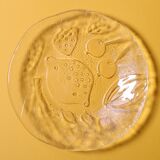 Assiette en verre Kosta Boda vintage : Tropic Fruit Design, Gunnel Sahlin (1989)