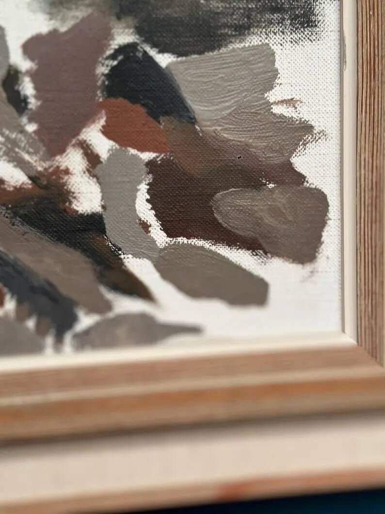 Original Swedish Oil on Canvas – "Abstract" by B. Person – Signed – Vintage and Framed – 53 x 44 cm (20.8" x 17.3")