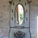 Grand vestiaire Art Deco en bois et laiton